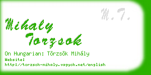 mihaly torzsok business card