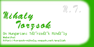 mihaly torzsok business card